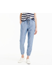 J.Crew Petite Point Sur Seaside Pant In Chambray