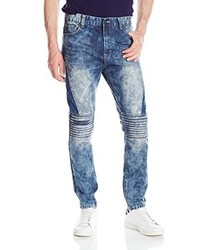 Wt02 Denim Pants Long With Patched Quilted Pattern Details On Side