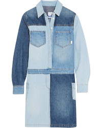 Light Blue Patchwork Denim Dress