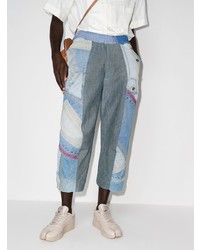 By Walid Denim Patchwork Cropped Jeans