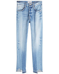 Frame Denim Patchwork Straight Cropped Jeans