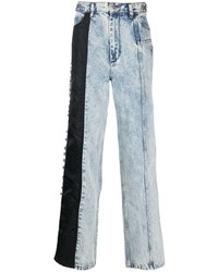 Feng Chen Wang Embroidered Patchwork Straight Leg Jeans