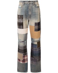 Amiri Mohair Patchwork Loose Fit Jeans