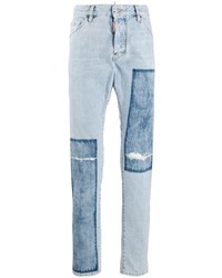 DSQUARED2 Patchwork Detailed Straight Jeans