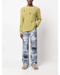 Andersson Bell Patchwork Pattern Straight Leg Jeans