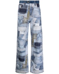 Andersson Bell Patchwork Pattern Straight Leg Jeans