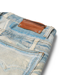 Dries Van Noten Slim Fit Patchwork Print Denim Jeans