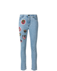 Mr & Mrs Italy Patched Cropped Skinny Jeans