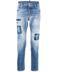 DSQUARED2 Patchwork Distressed Effect Skinny Jeans