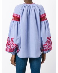 Wandering Embroidered Wide Sleeve Blouse