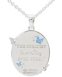 Disney Cinderella Silver Plated Butterfly Pendant Necklace