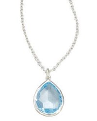 Ippolita Rock Candy Blue Topaz Sterling Silver Mini Teadrop Pendant Necklace
