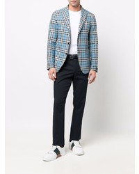 Tagliatore Check Print Single Breasted Blazer