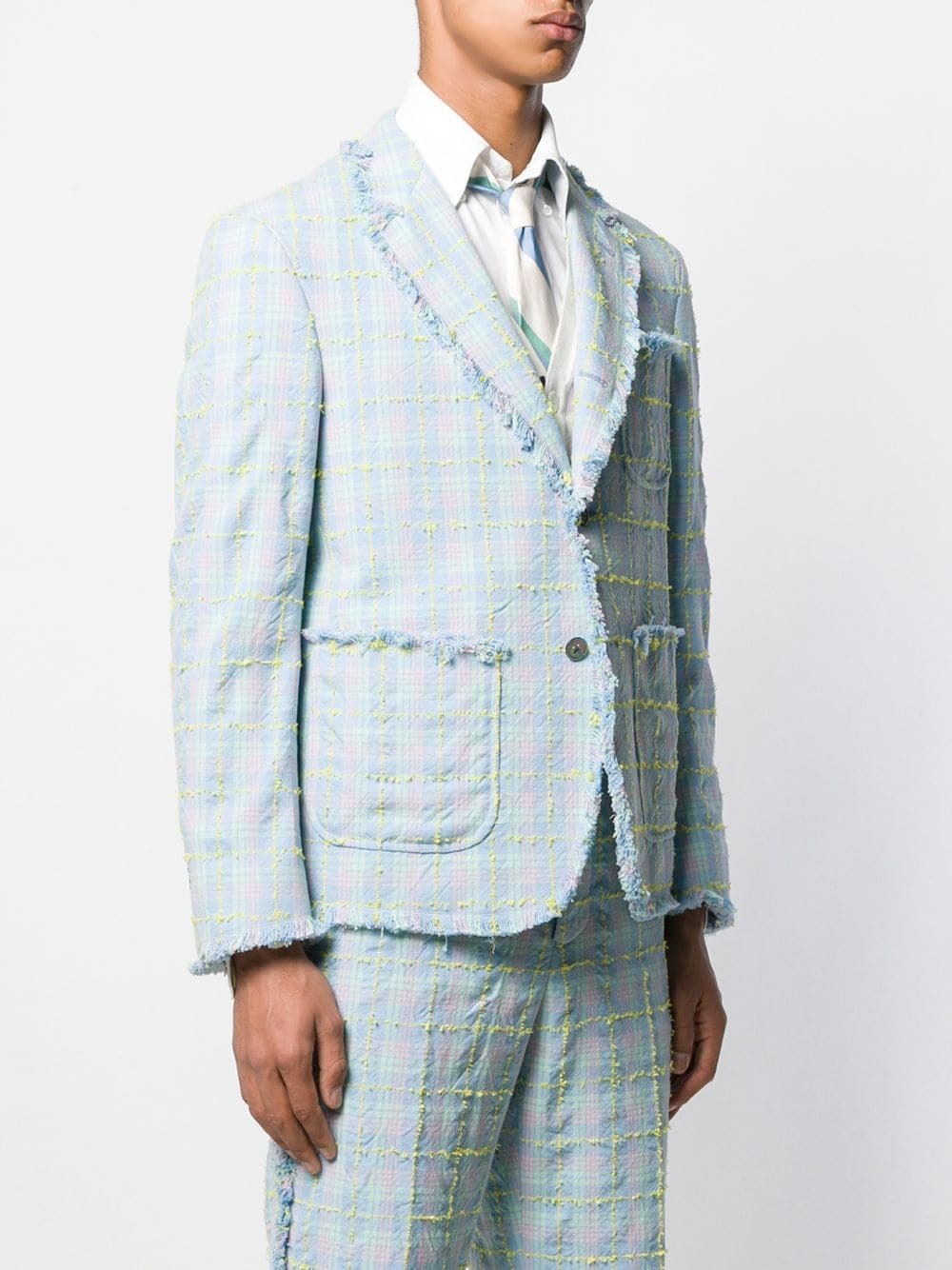 Thom Browne Multi Seersucker Tweed Fray Edge Sport Coat, $996 ...