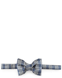 Tom Ford Textured Prince Of Wales Plaid Bow Tie Blue