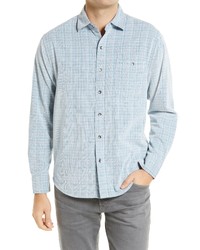 Tommy Bahama Coastline Corduroy Harbor Plaid Cotton Button Up Shirt In Bright Cobalt At Nordstrom