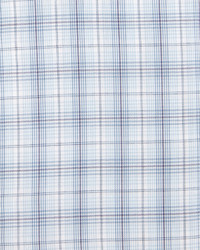 Ermenegildo Zegna Plaid Windowpane Long Sleeve Dress Shirt Light Blue