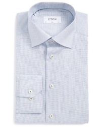 Eton Slim Fit Microcheck Dress Shirt