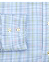 Brooks Brothers Supima Cotton Non Iron Regular Fit Glen Plaid With Deco Twill Luxury Dress Shirt