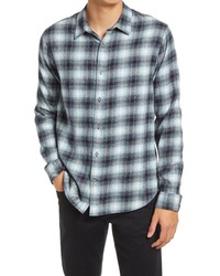Vince Oceanview Plaid Flannel Button Up Shirt In Coastal At Nordstrom
