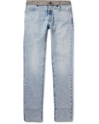 Maison Margiela Re Edition Slim Fit Check Trimmed Washed Denim Jeans