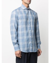 Brunello Cucinelli Spread Collar Plaid Shirt