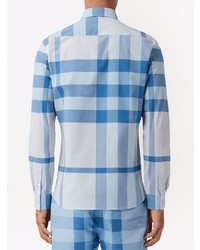 Burberry Check Pattern Cotton Poplin Shirt