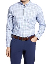 Peter Millar Elbe Classic Fit Plaid Stretch Button Up Shirt