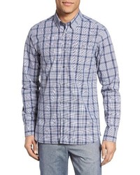 Ted Baker London Extra Trim Fit Blue Check Sport Shirt