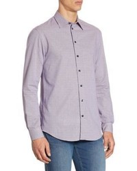 Armani Collezioni Mini Plaid Cotton Casual Button Down Shirt