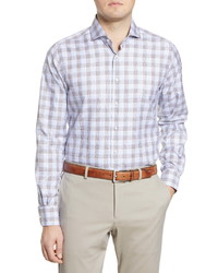 Emanuel Berg Modern Fit Plaid Button Up Shirt