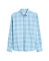 Peter Millar Owsley Summer Soft Cotton Button Up Shirt In Island Blue At Nordstrom