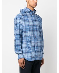 Kiton Plaid Long Sleeve Hooded Shirt