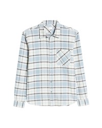 7 For All Mankind Plaid Stretch Cotton Button Up Shirt In Blue At Nordstrom
