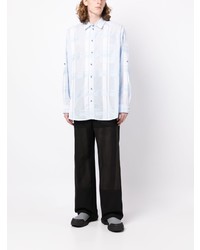 Gmbh Semi Sheer Plaid Cotton Shirt