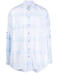 Gmbh Semi Sheer Plaid Cotton Shirt