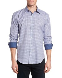 Bugatchi Shaped Fit Plaid Sport Shirt