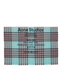 Acne Studios Blue And Purple Wool Tartan Check Scarf