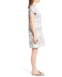 Eileen Fisher Plaid Organic Linen Cotton Shift Dress