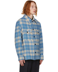 Isabel Marant Beige Blue Check Wool Gervon Jacket