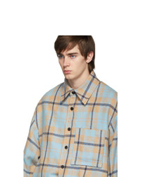 Wooyoungmi Blue Flannel Oversized Shirt