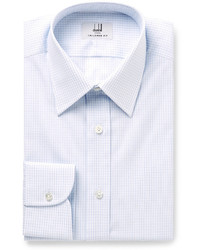 Dunhill Blue Slim Fit Windowpane Checked Cotton Shirt