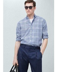 Mango Outlet Check Slim Fit End On End Shirt