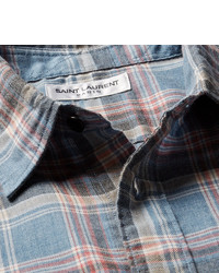 Saint Laurent Checked Brushed Twill Shirt