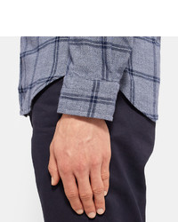 Gant Rugger Slim Fit Windowpane Checked Mlange Cotton Shirt
