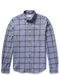 Gant Rugger Slim Fit Windowpane Checked Mlange Cotton Shirt