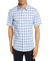 Zachary Prell Bianco Regular Fit Plaid Sport Shirt