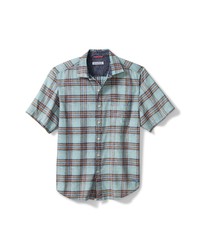 Tommy Bahama Bondi Beach Plaid Short Sleeve Button Up Shirt In Picasso Blue At Nordstrom
