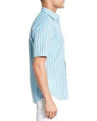 Bugatchi Classic Fit Short Sleeve Plaid Sport Shirt