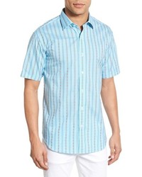 Bugatchi Classic Fit Short Sleeve Plaid Sport Shirt